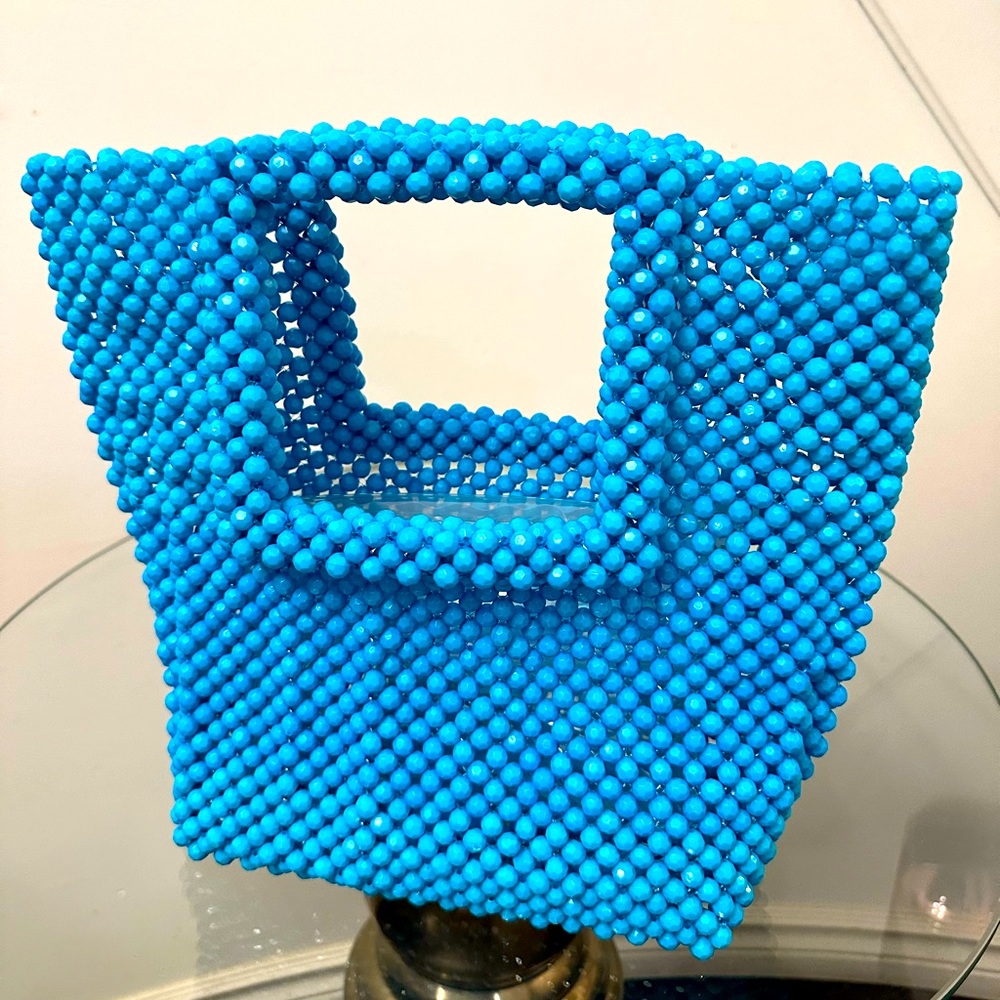 Beaded turquoise small bag